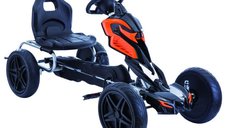 GO Kart cu pedale Kinderauto Thunder pentru copii 5-10 ani, roti EVA, culoare neagra