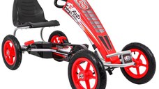 GO Kart cu pedale, pentru copii 6-15 ani, Kinderauto F8-1, roti Gonflabile de 10 inch, rosu