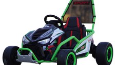 Go-Kart electric cu functie DRIFT, recomandat 4-8 ani, 300W, 24V 10Ah, scaun tapitat, verde
