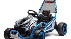 Go-Kart Electric Drift pentru Copii 4-8 Ani, 300W, 24V 10Ah, Scaun Tapitat, Albastru