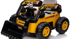 Incarcator frontal pentru copii NEW Holland 300W 12V, incarcator actionat electric, galben