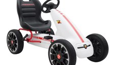 Kart cu pedale, pentru copii 3-9 ani, de la Fiat Abarth, cu roti moi, culoare alba