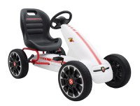 Kart cu pedale, pentru copii 3-9 ani, de la Fiat Abarth, cu roti moi, culoare alba - 1