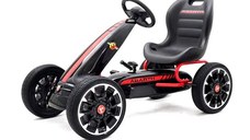 Kart cu pedale, pentru copii, de la Fiat Abarth, cu roti moi, culoare Negra