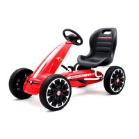 Kart cu pedale, pentru copii, de la Fiat Abarth, cu roti moi, culoare Rosie - 1