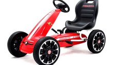 Kart cu pedale, pentru copii, de la Fiat Abarth, cu roti moi, culoare Rosie
