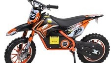 Kinder Eco Ghepard 500W 36V - Motocicleta electrica portocalie pentru copii