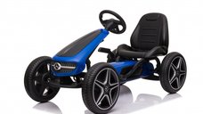 Kinderauto GO Kart cu pedale de la Mercedes, roti cauciuc solid, scaun reglabil, centura de siguranta  Albastru
