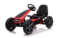 Kinderauto GO Kart cu pedale de la Mercedes, roti cauciuc solid, scaun reglabil, centura de siguranta  Rosu - 1