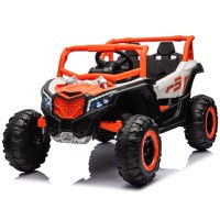 Kinderauto Warrior, UTV electric pentru copii, 4x4, 120W, 12V 7Ah, roti moi Premium, culoare portocalie - 1