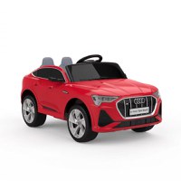 Masinuta electrica Audi E-tron Sportback, cu scaun tapitat, roti moi, echipare Premium, rosie - 1
