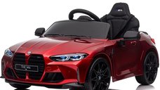 Masinuta electrica BMW M4 pentru copii, 90W, 12V 7Ah, PREMIUM, rosu vopsit
