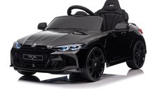 Masinuta electrica BMW M4 pentru copii, 90W, 12V 7Ah, roti EVA, scaun tapitat, neagra
