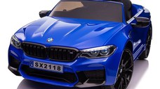 Masinuta electrica Bmw M5 Competition, baterie 24V 7Ah, 500W, scaun tapitat, dotari Premium, Drift Edition, albastra