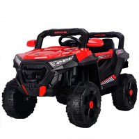 Masinuta electrica copii 4x4, Kinderauto SuperCar, 100W, 12V, scaun tapitat, music player, rosu - 1