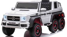 Masinuta electrica copii, Mercedes G63 6x6, 210W, 12V 10Ah, echipare Premium, alba