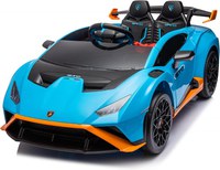 Masinuta electrica cu functie drift Lamborghini Huracan STO, putere 220W, 12V Premium, albastra - 1