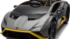 Masinuta electrica cu functie drift Lamborghini Huracan STO, putere 220W, 12V Premium, Gri