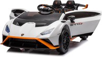 Masinuta electrica cu functie drift Lamborghini Huracan STO, putere 500W, 24V, echipare Premium, alb - 1