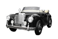 Masinuta electrica de epoca Mercedes 300S, 90W putere, 12V PREMIUM  Negru - 1