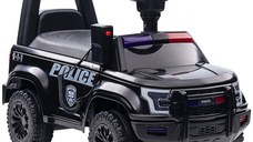 Masinuta electrica de politie Kinderauto Police 30W 6V cu megafon si music player, bluetooth, culoare Negru