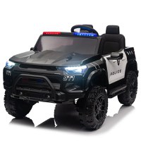 Masinuta electrica de politie pentru 2 copii, Kinderauto Police Patrol, 4x4, 800W, 24V, dotari premium, neagra - 1