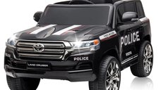 Masinuta electrica de politie, Toyota Land Cruiser, pentru 2 copii, 160W, 12V, echipare premium, neagra