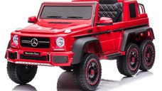 Masinuta electrica Mercedes G63 6x6 210W 12V 10Ah Premium, culoare rosie