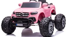 Masinuta electrica Mercedes X-Class Monster Truck, 180W, 4x4, roti moi, scaun tapitat, telecomanda, barbie pink