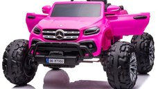 Masinuta electrica Mercedes X-Class Monster Truck, 180W, 4x4, roti moi, scaun tapitat, telecomanda, light pink
