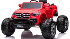 Masinuta electrica Mercedes X-Class Monster Truck, 180W, 4x4, roti moi, scaun tapitat, telecomanda, rosu
