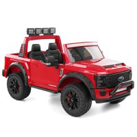 Masinuta electrica pentru 2 copii Ford Super Duty F450 200W 12V standard, culoare rosie - 1