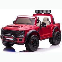 Masinuta electrica pentru 2 copii, Ford Super Duty F450, 300W 24V 14A premium, culoare rosie - 1