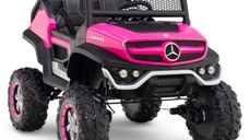 Masinuta electrica pentru 2 copii Mercedes UNIMOG 4x4 140W PREMIUM culoare Roz
