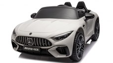 Masinuta electrica pentru copii 2-7 ani Mercedes SL63, 160W, 12V 10Ah, PREMIUM, roti moi, scaun tapitat, alba