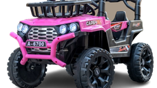 Masinuta electrica pentru copii, 4x4, Kinderauto CAPE-X, 100W, 12V, telecomanda, scaun tapitat, roz
