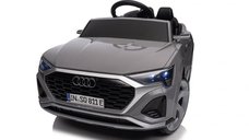 Masinuta electrica pentru copii, Audi SQ8, 70W, 12V, roti moi si scaun tapitat, gri