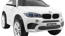 Masinuta electrica pentru copii BMW X6M 90W 12V 7Ah cu echipare STANDARD, culoare Alba