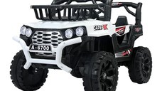 Masinuta electrica pentru copii intre 2 si 4 ani, 4x4, Kinderauto CAPE-X, 100W, 12V, scaun tapitat, alb