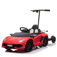 Masinuta electrica pentru copii Lamborghini Aventador SVJ, 70W, 12V, cu Hoverboard pentru parinti, Rosie - 1