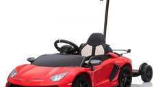 Masinuta electrica pentru copii Lamborghini Aventador SVJ, 70W, 12V, cu Hoverboard pentru parinti, Rosie