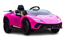 Masinuta electrica pentru copii, Lamborghini Huracan, telecomanda inclusa, 4x4, 120W, 12V, culoare roz