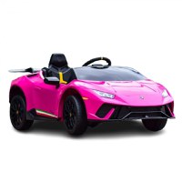 Masinuta electrica pentru copii, Lamborghini Huracan, telecomanda inclusa, 4x4, 120W, 12V, culoare roz - 1