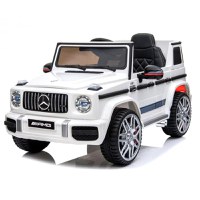Masinuta electrica pentru copii Mercedes G63 AMG, 70W 12V, scaun tapitat, roti moi EVA, premium, alba - 1