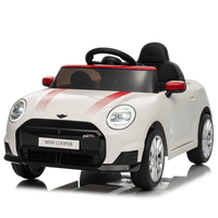 Masinuta electrica pentru copii, Mini COOPER 90W 12V 7Ah, roti EVA, scaun tapitat, alba - 1