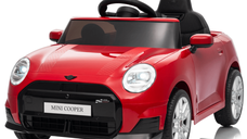 Masinuta electrica pentru copii, Mini COOPER 90W 12V 7Ah, roti EVA, scaun tapitat, rosie