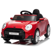 Masinuta electrica pentru copii, Mini COOPER 90W 12V 7Ah, roti EVA, scaun tapitat, rosie - 1