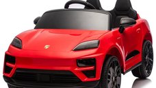 Masinuta electrica pentru copii, Porsche Macan, 140W 12V, roti EVA, scaun tapitat, echipata premium, rosie