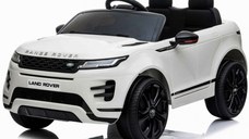 Masinuta electrica Range Rover 4x4 140W 12V, scaun tapitat, roti MOI, culoare Alb