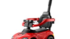 Masinuta pentru copii 3 in 1, Toyota GR Supra GT4, premergator, masinuta de impins, masinuta electrica, 30W, 6V, rosie